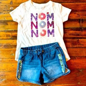 Cute Little Donut Sequins Outfit